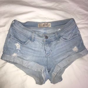 Hollister light wash jean shorts